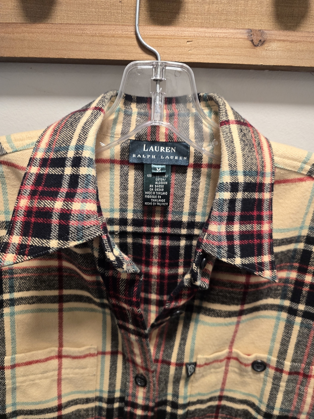 Lauren Ralph Lauren Women’s Beige Plaid Flannel Shirt